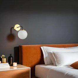 Opviq Pablo Eskitme Lámpara de Pared Dorado y Blanco